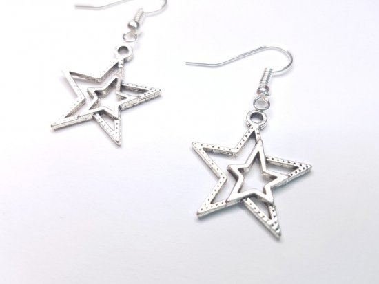 Stern Ohrringe silberfarben star